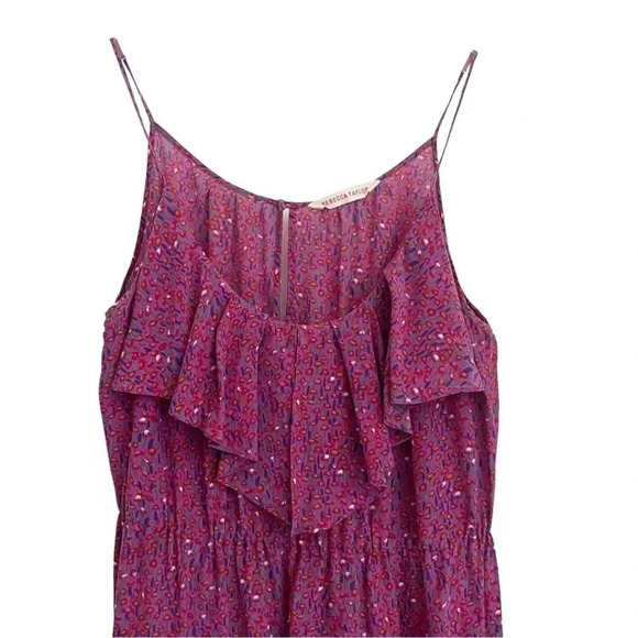 Rebecca Taylor Silk Floral Ditsy Print Sleeveless Mini Dress Size 6 - Picture 2 of 9